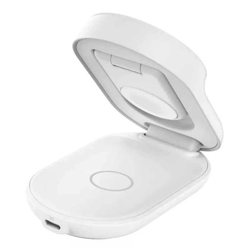 Belaidinis įkroviklis Belkin UltraCharge 25W Qi2 3 viename magnetinis įkroviklis EU baltas apvalus