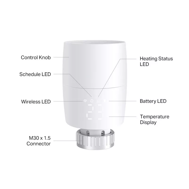 TP-Link Kasa KE100 išmanusis radiatoriaus termostatinis vožtuvas