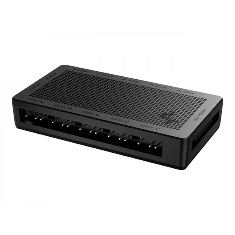 DeepCool RGB Hub SC700 12 prievadų adresuojamas RGB centras, 12 ARGB 3 kontaktų prievadai, magnetinis tvirtinimas, juodas, 45×84×15 mm