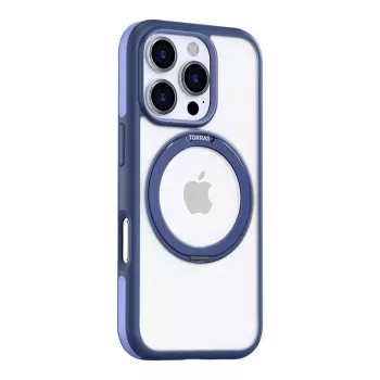 Dėklas Torras Ostand R Fusion iPhone 16 Pro mėlynas permatomas 6,1 colio
