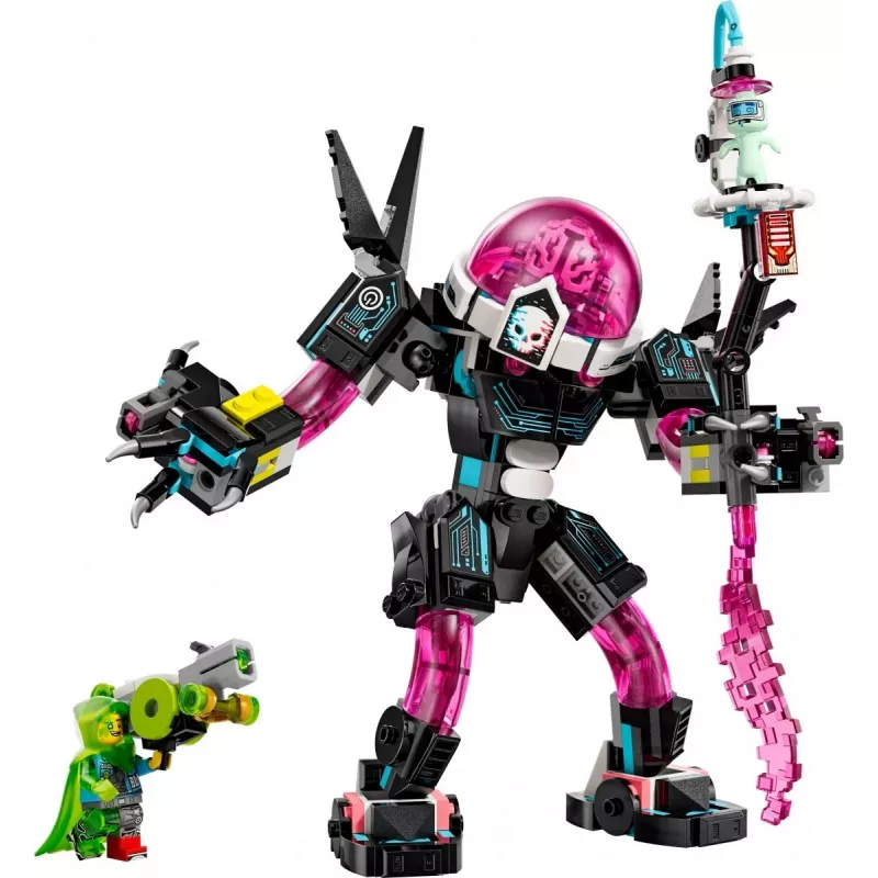 Konstruktorius LEGO 71495 Mateo prieš Cyberbrain Mech – žaidimų rinkinys su minifigūrėlėmis ir pastatomu mech