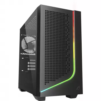 PC korpusas Sharkoon J1000 ARGB mATX — vidutinis bokštas mikro-ATX su ARGB apšvietimu