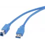 USB kabelis Renkforce 1420166 — USB A (vyriškas) į USB B (vyriškas) 3.0, 50 cm