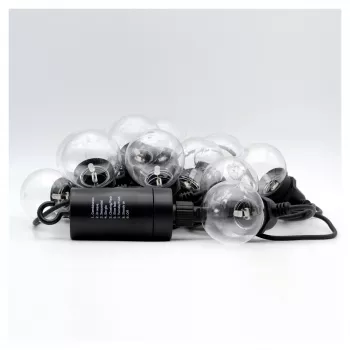 LED girlianda RealPower 463614 12 lempučių šilta balta 4,9 m maitinama baterijomis (AA)
