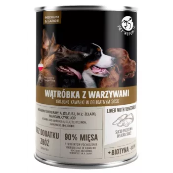 Šlapias šunų ėdalas PetRepublic PET REPUBLIC Adult Medium & Large Liver with vegetables 1250 g