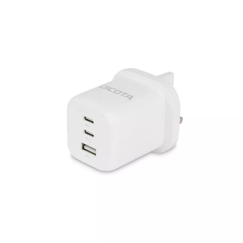 Dicota Power Supply – kompaktiškas, GaN – 65 W – 5 A – PD 3.0 – 3 išvesties prievadai (2 x USB-C, USB)