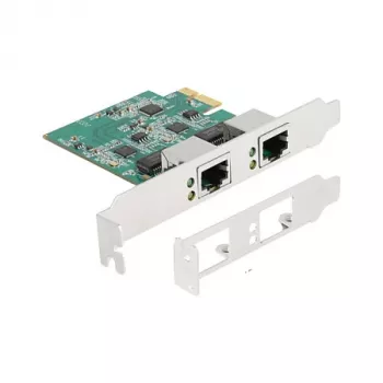 DeLOCK PCI Express x1 kortelė 2 x RJ45 2.5 Gigabit LAN RTL8125 laidinis eternetas