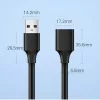 Ugreen USB 3.0 prailginimo laidas (motina) prie USB 3.0 (tėvas) 2m (juodas)