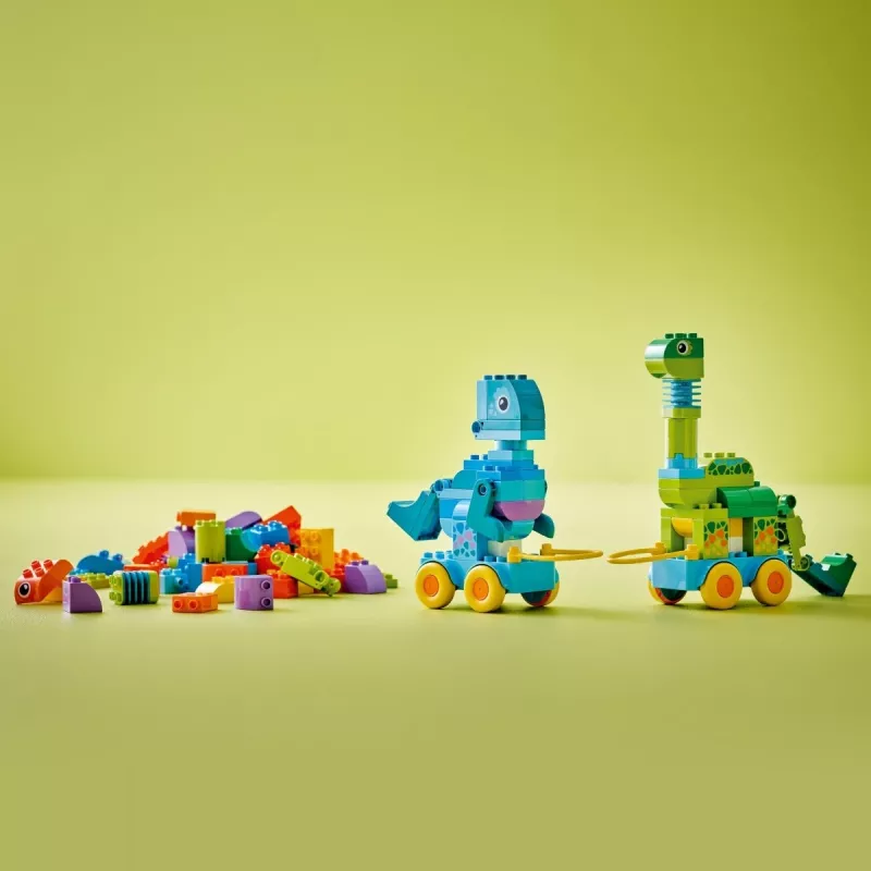 Konstruktorius LEGO DUPLO 10451 Dinozaurai ant ratų 3-in-1 rinkinys, 108 dalių, nuo 3 metų, aukštis 220 mm