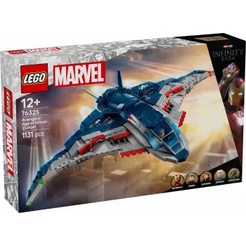 LEGO Quinjet konstruktorius 76325 – Marvel, 1131 dalių, 5 minifigūrėlės, nuo 12 metų, 280×450×300 mm