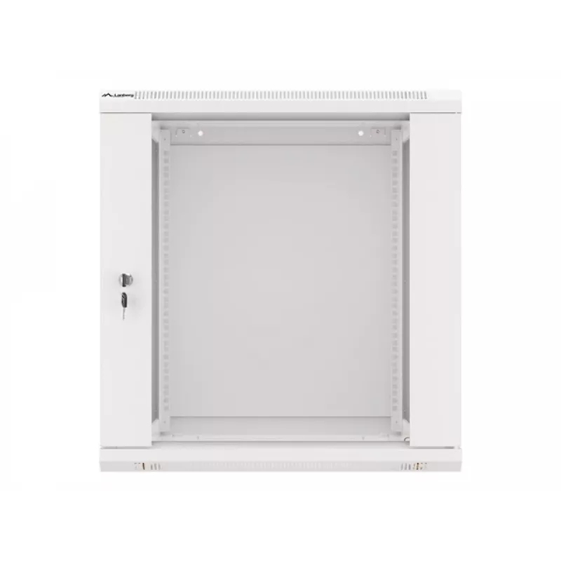 Lanberg sieninis montažinis stovo spintos korpusas 19'' 12U 600x600mm pilkas (stiklinės durys)