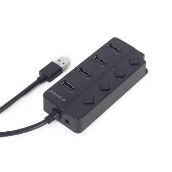 USB 2.0 4 prievadų maitinamas šakotuvas GEMBIRD I/O HUB UHB-U2P4P-01