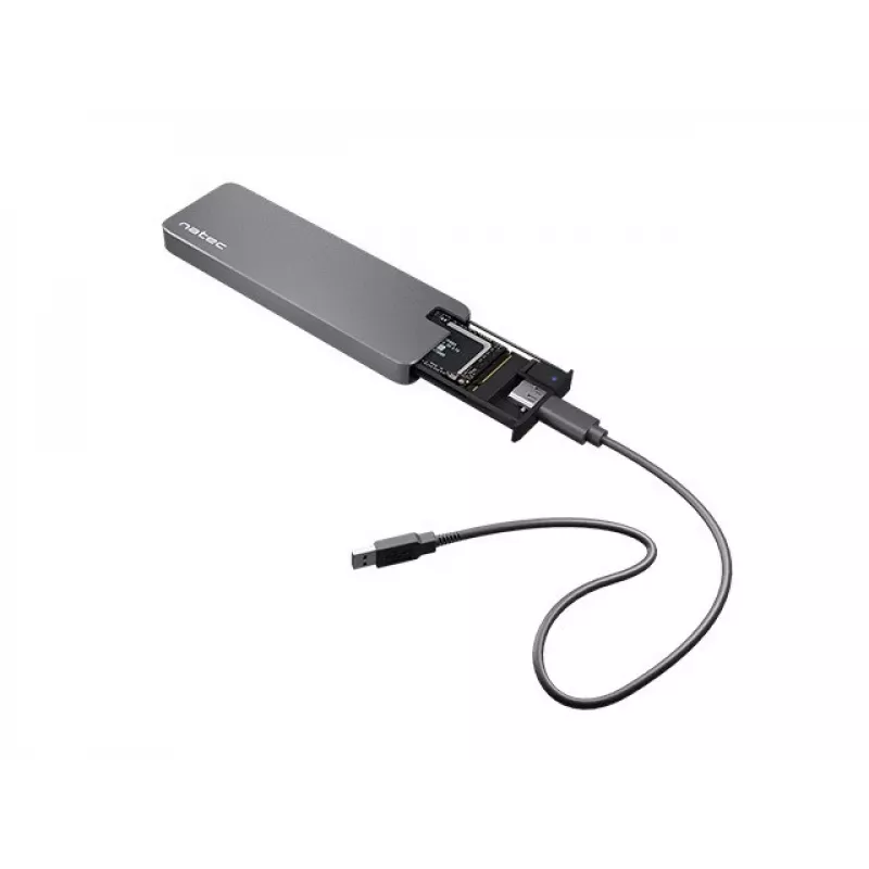 SSD korpusas NATEC Rhino M.2 NVMe juodas 2 TB USB Type-C, M.2 NVMe, USB 3.1 Gen 2, tinka 30 mm