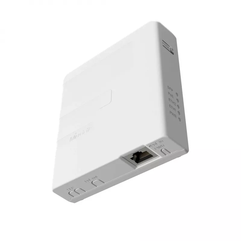 PoE injektorius MikroTik GPEN21 su SFP palaikymu, Gigabit Ethernet (10/100/1000 Mbps), 2 RJ-45 prievadai, baltas, 12–57 V įėjimas