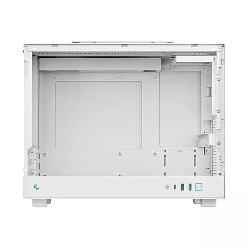 Kompiuterio korpusas DeepCool CH160 PLUS WH Small Form Factor baltas, microATX, grūdintas stiklas, USB-C