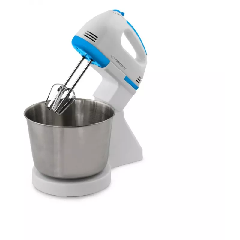 Standinis maišytuvas ESPERANZA EKM019WB – 150 W, 2,5 L dubuo, 7 greičių, tešlos kabliukai, dvigubas plaktuvas, baltas