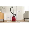 Siurblys Bosch BGB 41RD3H — 600 W, 4 L dulkių maišas, HEPA filtras, 11 m spindulys, teleskopinis vamzdis, raudonas