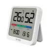 Vidaus temperatūros ir drėgmės jutiklis SAVIO CT-01/W, LCD ekranas, -10–55°C, 10–99%RH, baterija CR2032