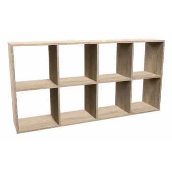 Knygų lentyna Top e shop MALAX 2X4 SONOMA, ąžuolo sonoma, 8 lentynų, 1470×300×750 mm