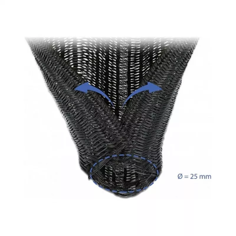 Pintas kabelių movimas DeLOCK 18920 5 m x 25 mm juodas