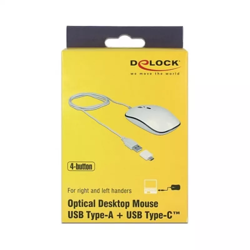Pelė DeLOCK 12532 Office Ambidextrous USB Type-A Optinė 3200 DPI