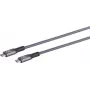 USB laidas S/CONN 13-68020 USB4 Gen 3x2 1 m USB C pilkas