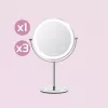 Stalo veidrodis Girmi BE02 – apvalus, nerūdijantis plienas, LED su lietimu, 1x/3x didinimas, įkraunamas per USB-C (1000 mAh)