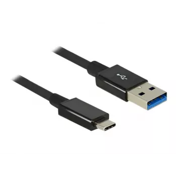 DeLOCK Premium USB kabelis, USB Type C (kištukas) - USB Type A (kištukas), 1,0 m, USB 3.1 Gen2, juodas (83983)