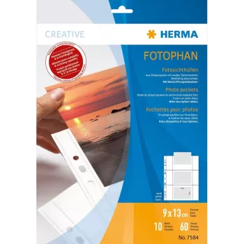 Foto kišenės HERMA Fotophan 9x13 cm peizažas baltos 10 vnt.