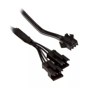 Vidinis maitinimo kabelis PHANTEKS PH-CB-DRGB3P — 3 kontaktų į 2× Molex (3 kontaktų), juodas/pilka