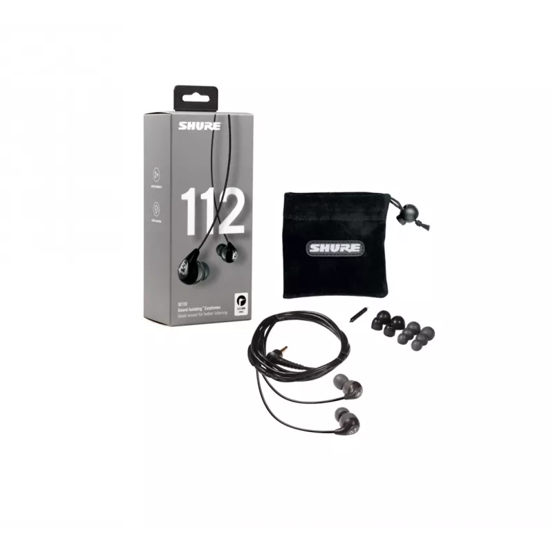 Shure SE112-GR Ausinės Laidinės Į ausį Muzika/Skambučiai Juoda, Pilka