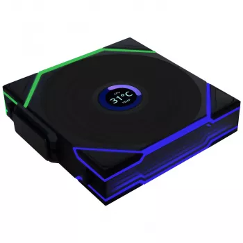 Lian Li UNI FAN TL Wireless LCD 12TLLCD1W1B ventiliatorius, ARGB, PWM, 120 mm, juodas