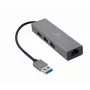 Gembird A-AMU3-LAN-01 USB-A į Gigabit LAN adapteris su 3 prievadų USB 3.0 šakotuvu, juodas