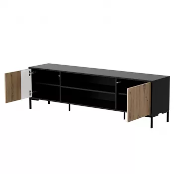 Cama RTV spintelė MERCI RTV spintelė 180 x 40 x 53.5 cm juodas/ąžuolas artisan