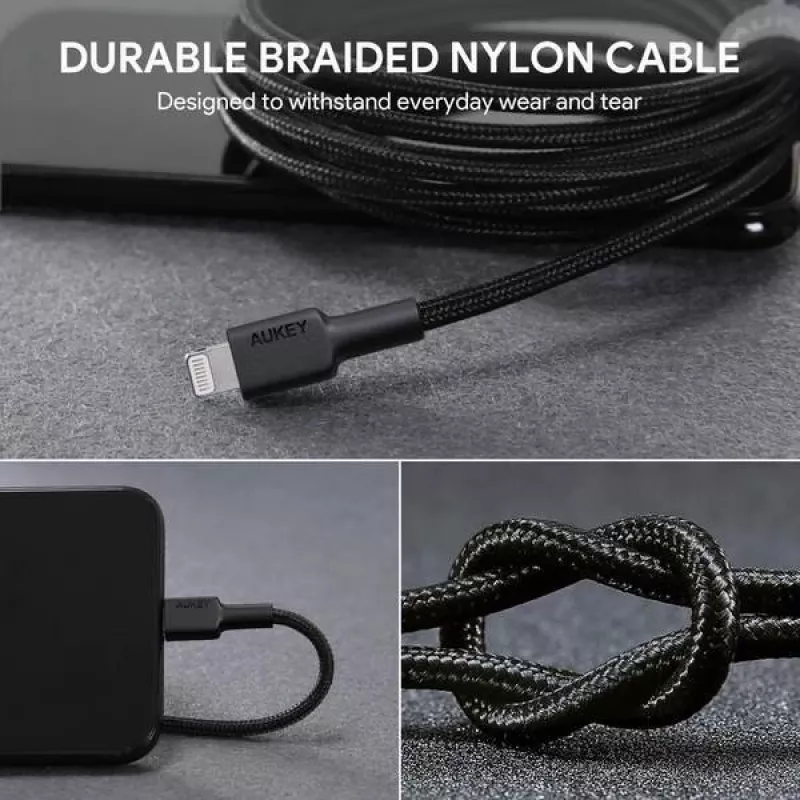 Lightning laidas AUKEY CB-AL05 1m Juodas