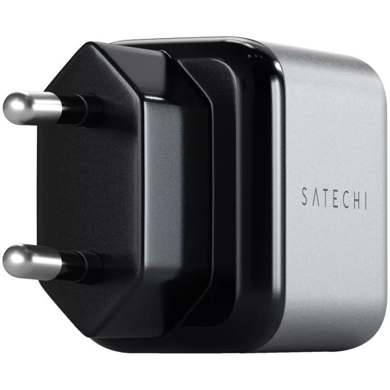 Satechi ST-UC30WCM-EU – universalus AC sieninis kroviklis su 1× USB-C, juodas/sidabrinis