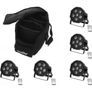 LED rinkinys EUROLITE SLS-603 5x su minkštu krepšiu – 5 vienetų LED apšvietimo komplektas