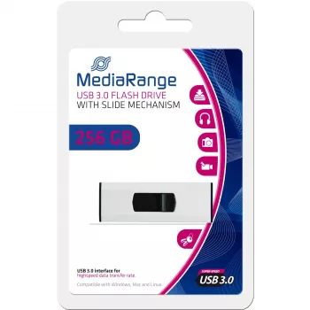 MediaRange MR919 USB atmintukas 256GB USB 3.0 juodas, sidabrinis