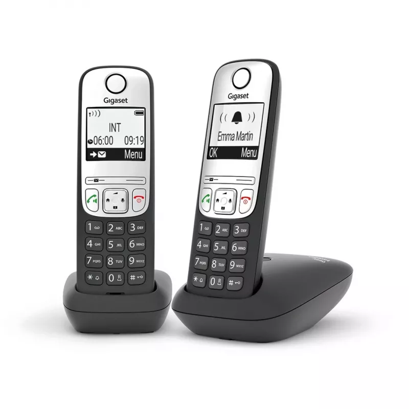 Gigaset A690 Duo Analoginis telefonas su skambučių ID Juoda, Sidabrinė