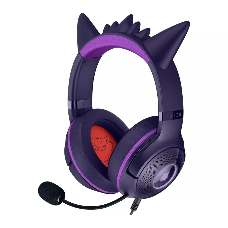 Ausinės Razer Kraken Kitty V2 - Pokemon Gengar Ed. laidinės, žaidimams, USB Type-A, rožinės