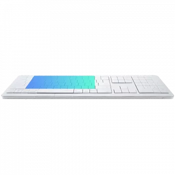Belaidė klaviatūra CLEVETURA CLVX 1 Touch-On-Keys AI – ANSI US Mac išdėstymas, žirkliniai jungikliai, aliuminio korpusas, interaktyvus RGB