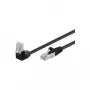 Wentronic Goobay CAT 5e jungiamasis kabelis 1x 90° kampu, F/UTP, juodas, 0,25 m - CCA vario mišinys, 1x RJ45 kištukas 90° (8P8C) (94185)