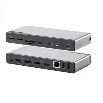 ALOGIC DV4 - doko stotelė - nešiojamam kompiuteriui - USB-C / USB-A - 3 x HDMI, DP - 1GbE (DUCDV4)