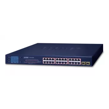PLANET GSW-2620VHP valdomas tinklo jungiklis – 24 prievadai PoE+ ir 2 SFP