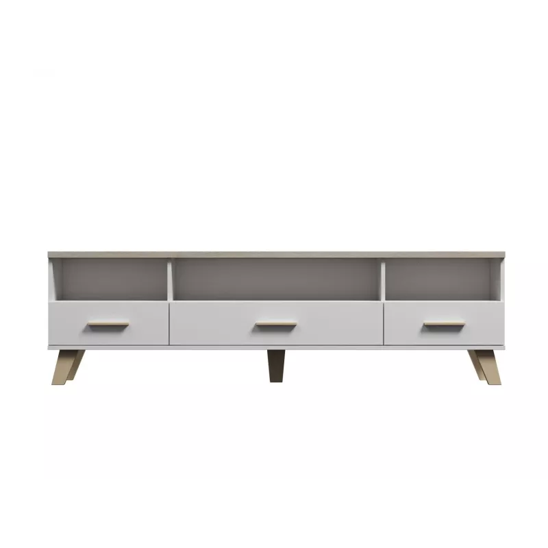 Cama RTV stand LOTTA 180cm Balta + sonoma oak