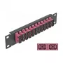 Skaidulinės optikos skirstymo panelė DeLOCK 10 col. 12 prievadų SC Duplex Violet 1U Juoda