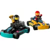 Konstruktorius LEGO 60400 City Lenktyniniai Kartai su lenktynininkais – žaidimo rinkinys su minifigūrėlėmis ir transporto priemonėmis