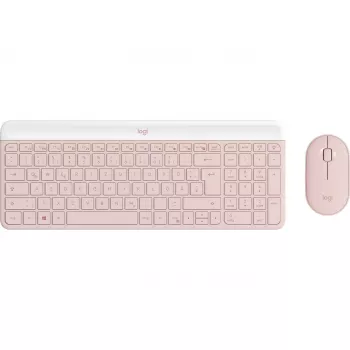 Belaidis klaviatūros ir pelės rinkinys Logitech Slim Wireless Combo MK470, QWERTY, rožinis (920-011314)