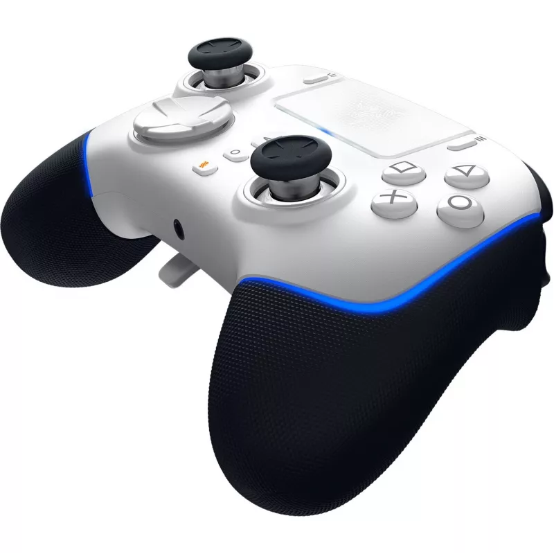 Razer Wolverine V2 Pro – žaidimų pultas – PC, PlayStation 5 – D-Pad, meniu mygtukas – analoginis/digitalinis – laidinis ir belaidis – baltas
