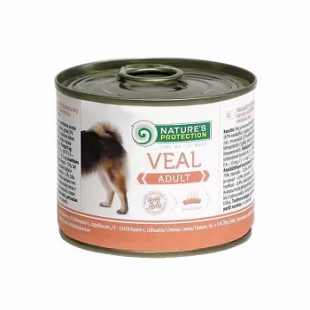 Šlapias šunų maistas Nature's Protection Adult Veršiena 200 g – pilnavertis konservuotas ėdalas suaugusiems šunims